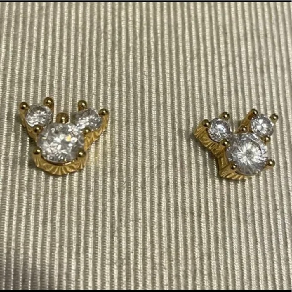 Mickey Mouse Stud Gold Earrings